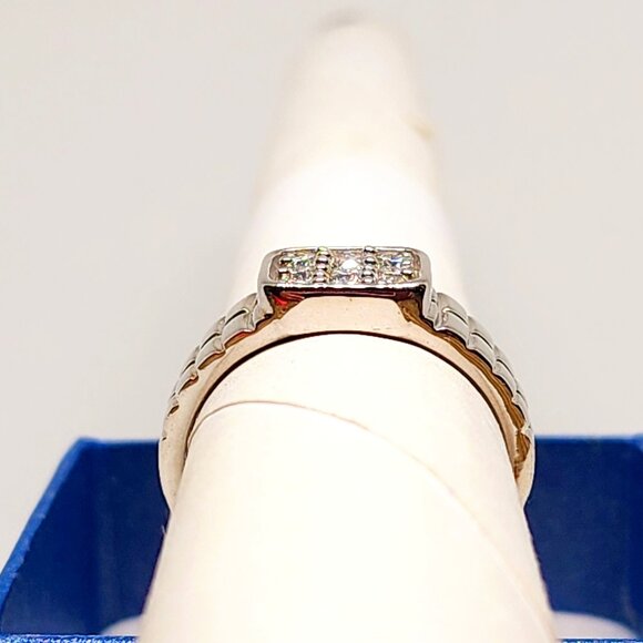 Men's Moissanite ring in Platinum over 925 Sterling Silver sz 12 1.00 ct - Picture 6 of 6